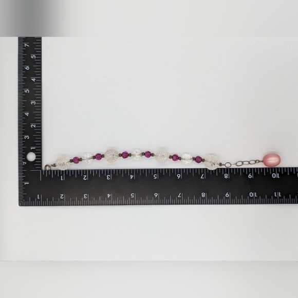 Beautiful Vintage Lucite beads 925 clasp bracelet - Picture 7 of 12